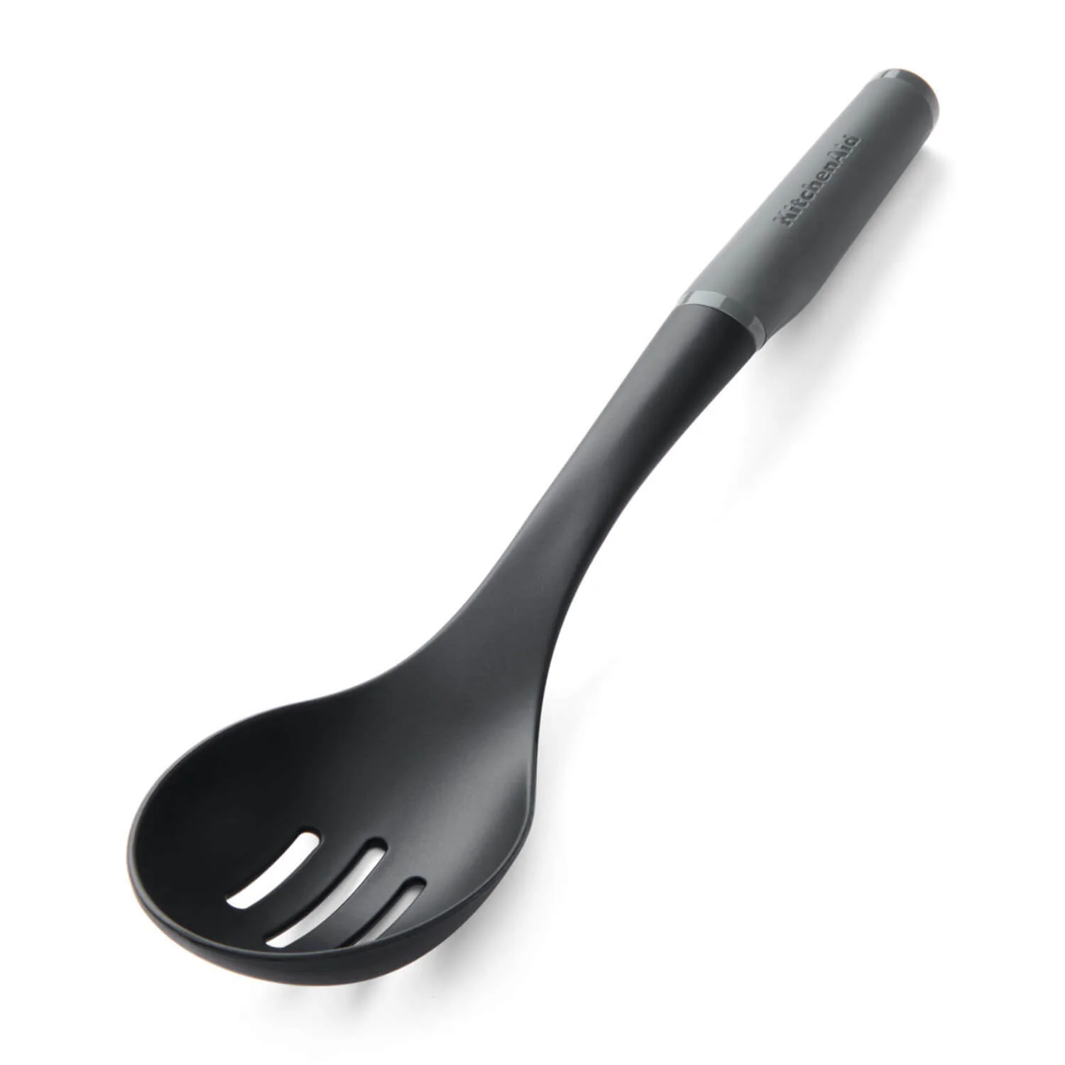 KitchenAid Soft Grip Slotted Spoon - Charcoal Grey - Image 2