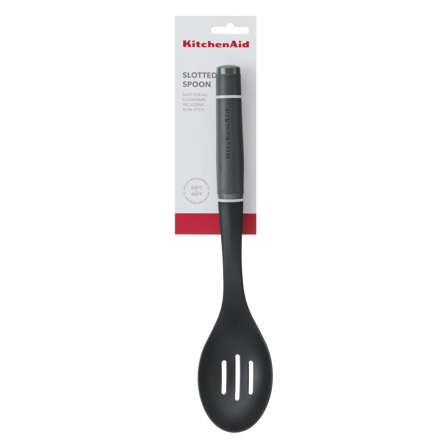 KitchenAid Soft Grip Slotted Spoon - Charcoal Grey - Image 3