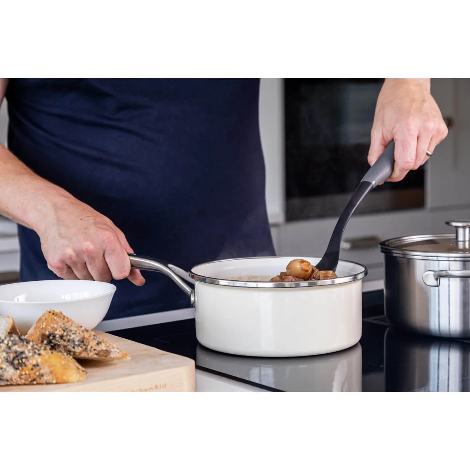 KitchenAid Soft Grip Slotted Spoon - Charcoal Grey - Image 5