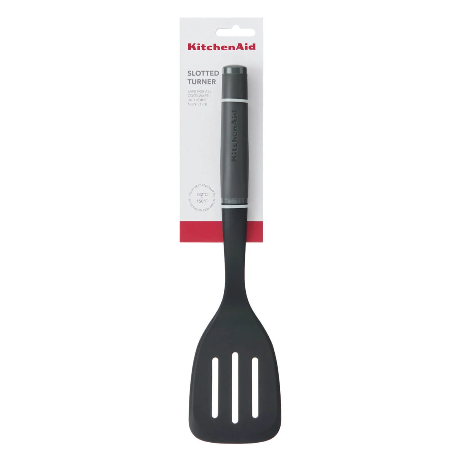KitchenAid Soft Grip Slotted Turner - Charcoal Grey - Image 3