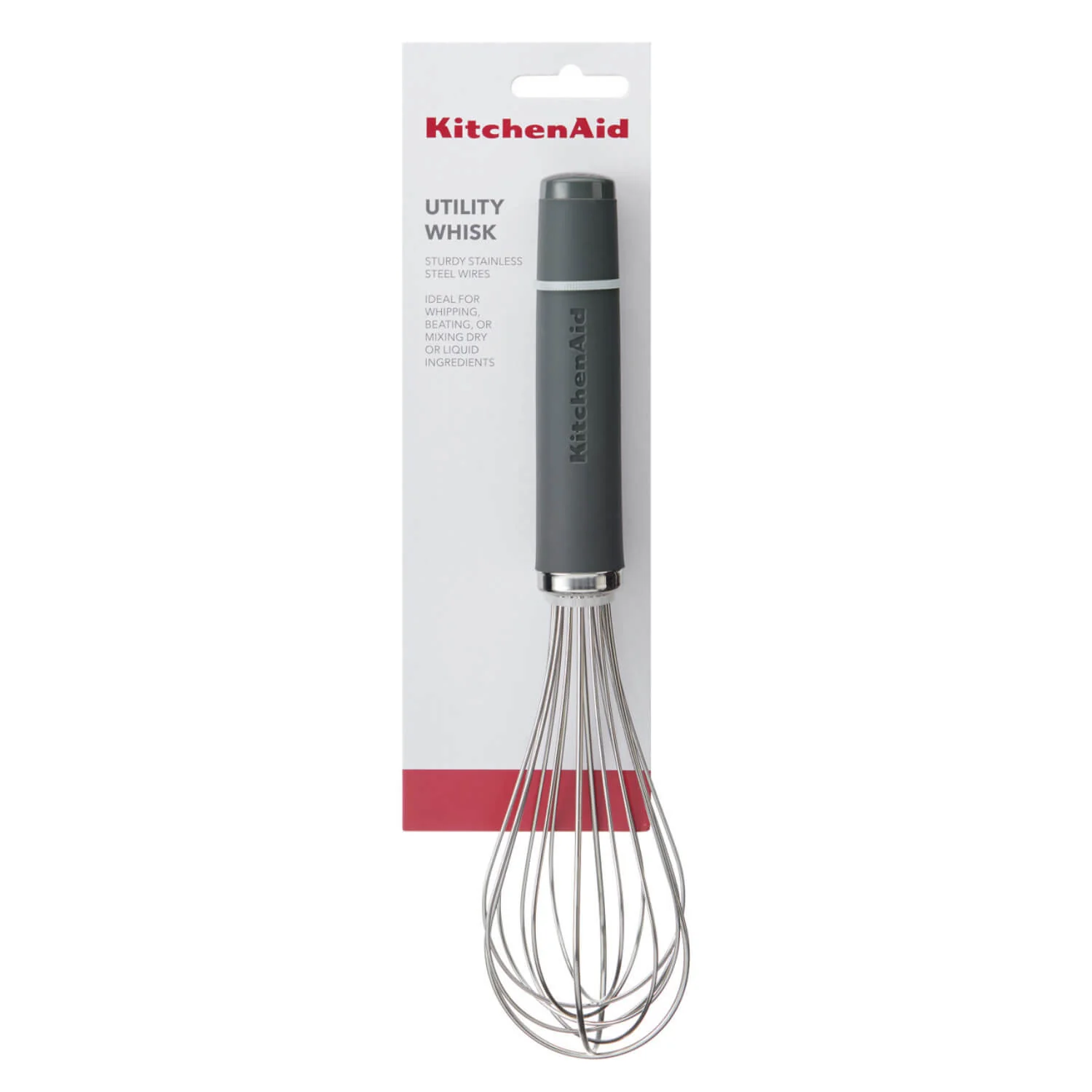 KitchenAid Soft Grip Utility Whisk - Charcoal Grey - Image 3