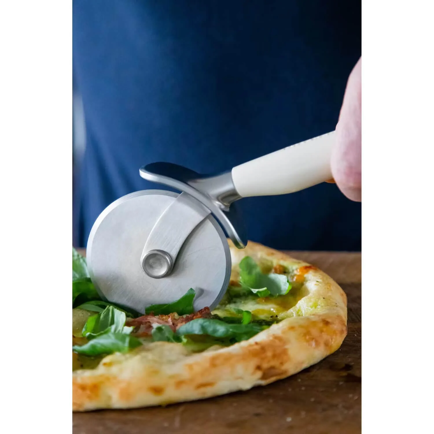 KitchenAid Utensils Stainless Steel Pizza Wheel - Almond Cream - Image 4