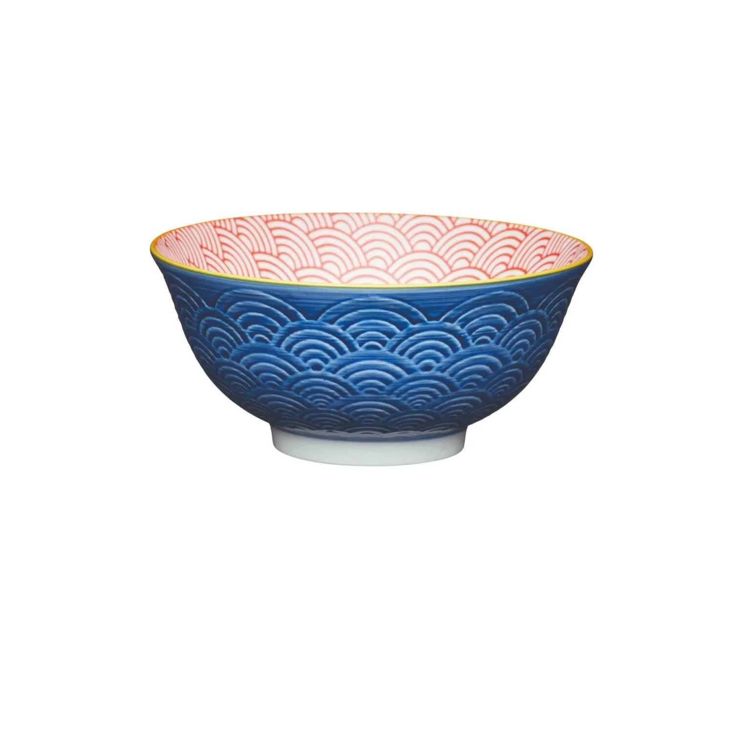 KitchenCraft Stoneware Bowl - Blue Arched Pattern