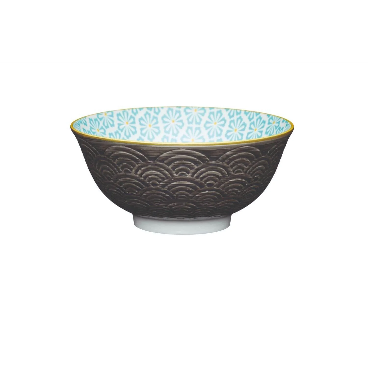KitchenCraft Stoneware Bowl - Grey Arched Pattern
