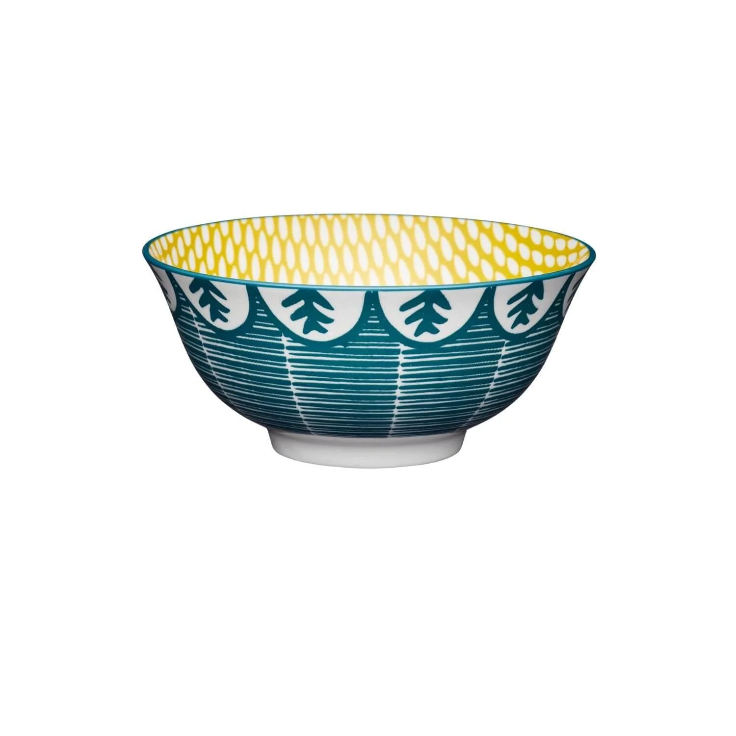KitchenCraft Stoneware Bowl - Leafy Green