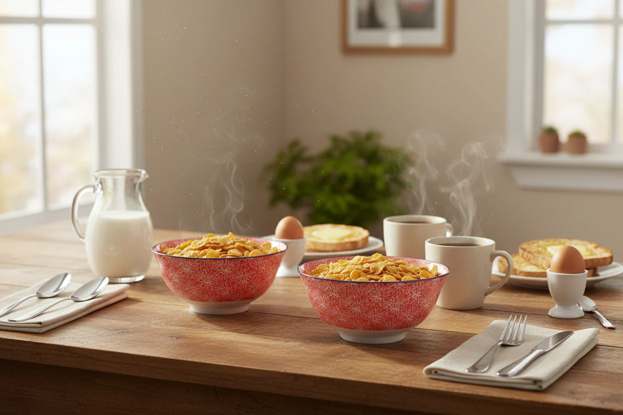 KitchenCraft Stoneware Bowl - Red Floral - Image 2