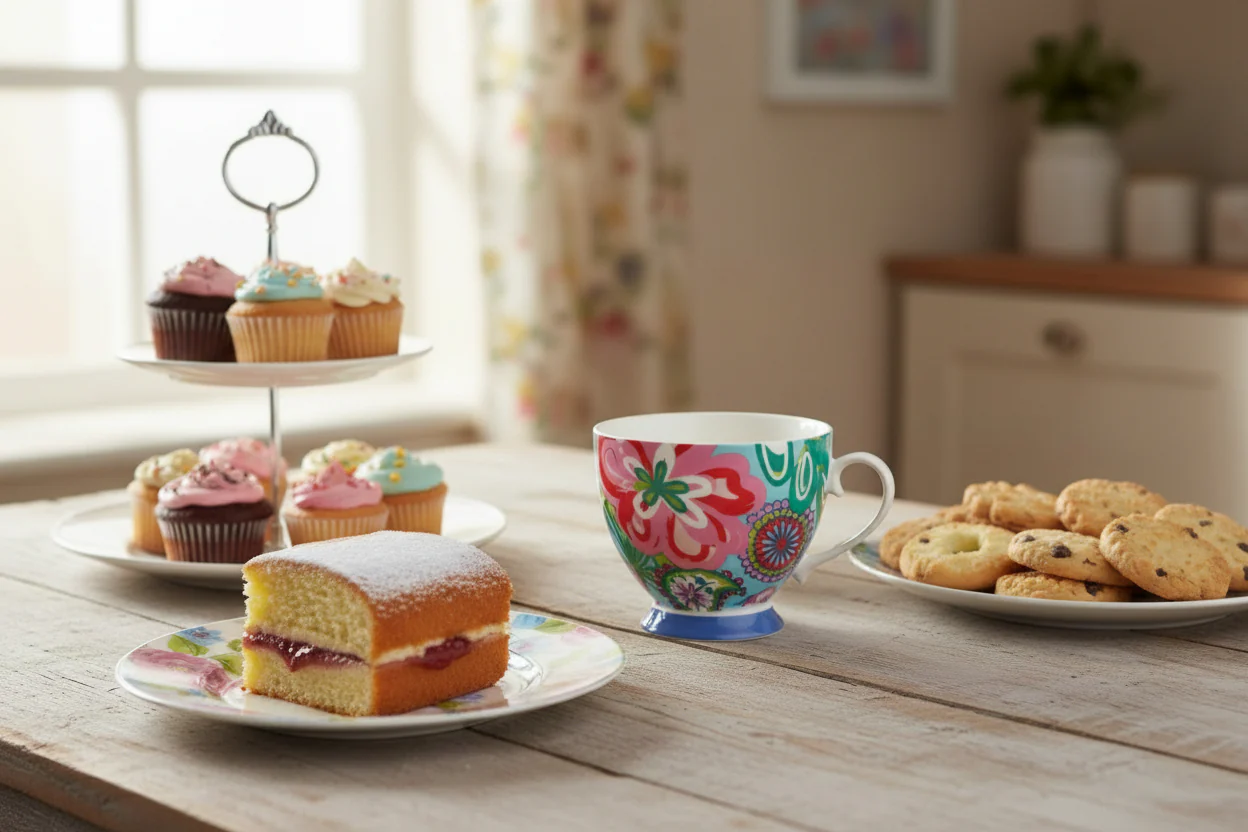 KitchenCraft 400ml Footed Mug - Bright Floral - Image 2