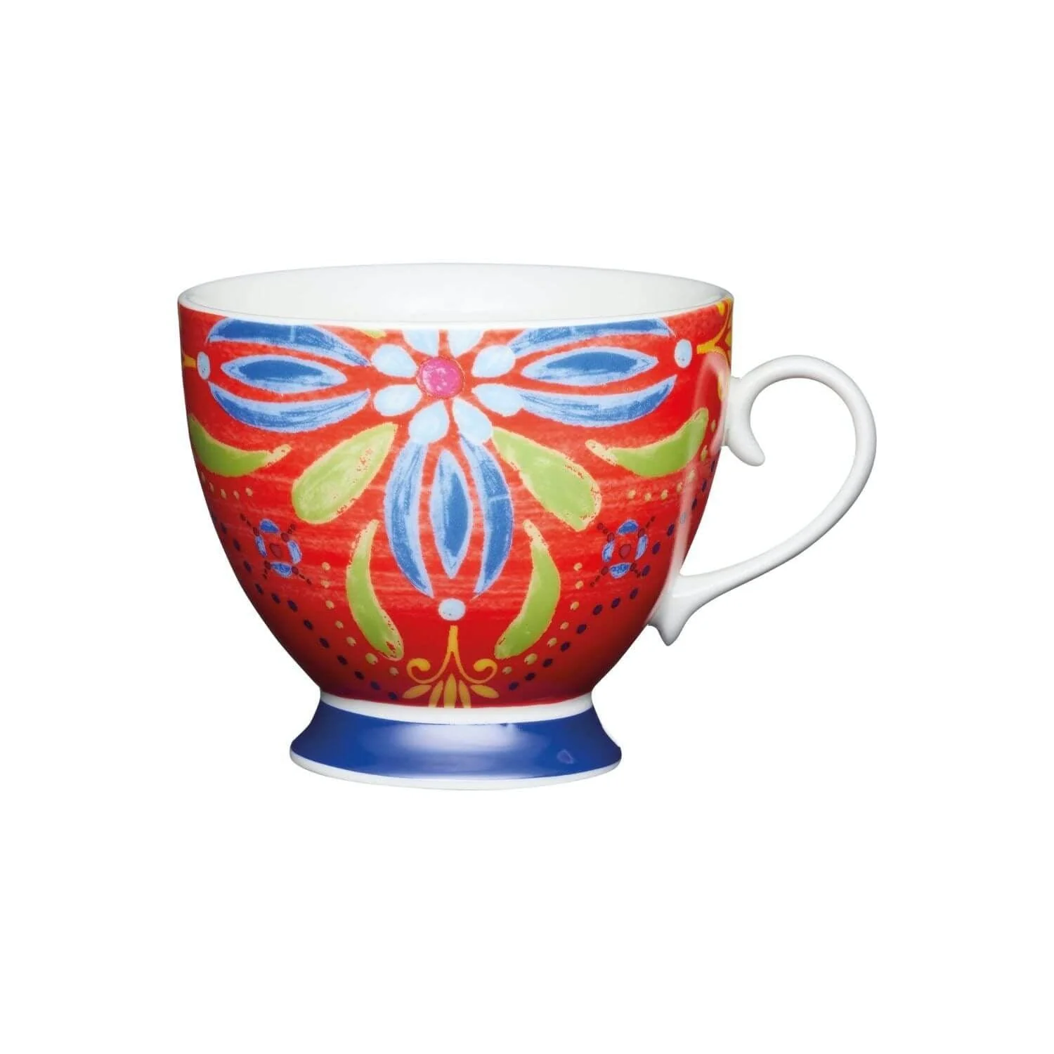 KitchenCraft 400ml Footed Mug - Moroccan Red