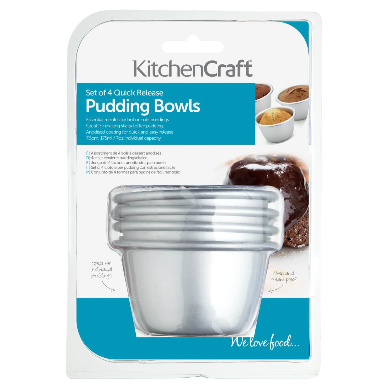 KitchenCraft 7.5cm Mini Pudding Moulds - Set of 4 - Image 4