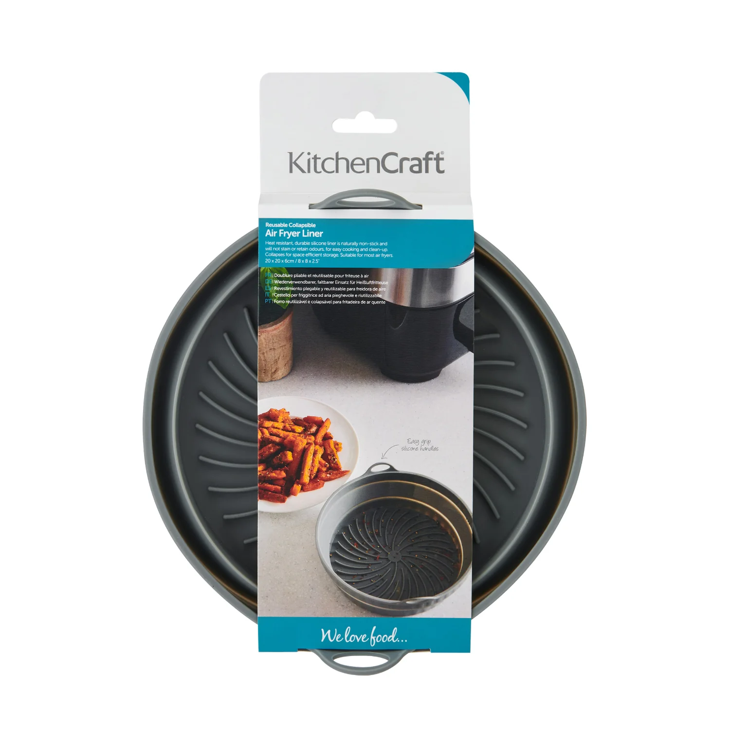 KitchenCraft Collapsible Silicone Air Fryer Liner - Round - Image 4