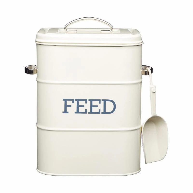 Living Nostalgia Feed Storage Tin - Cream