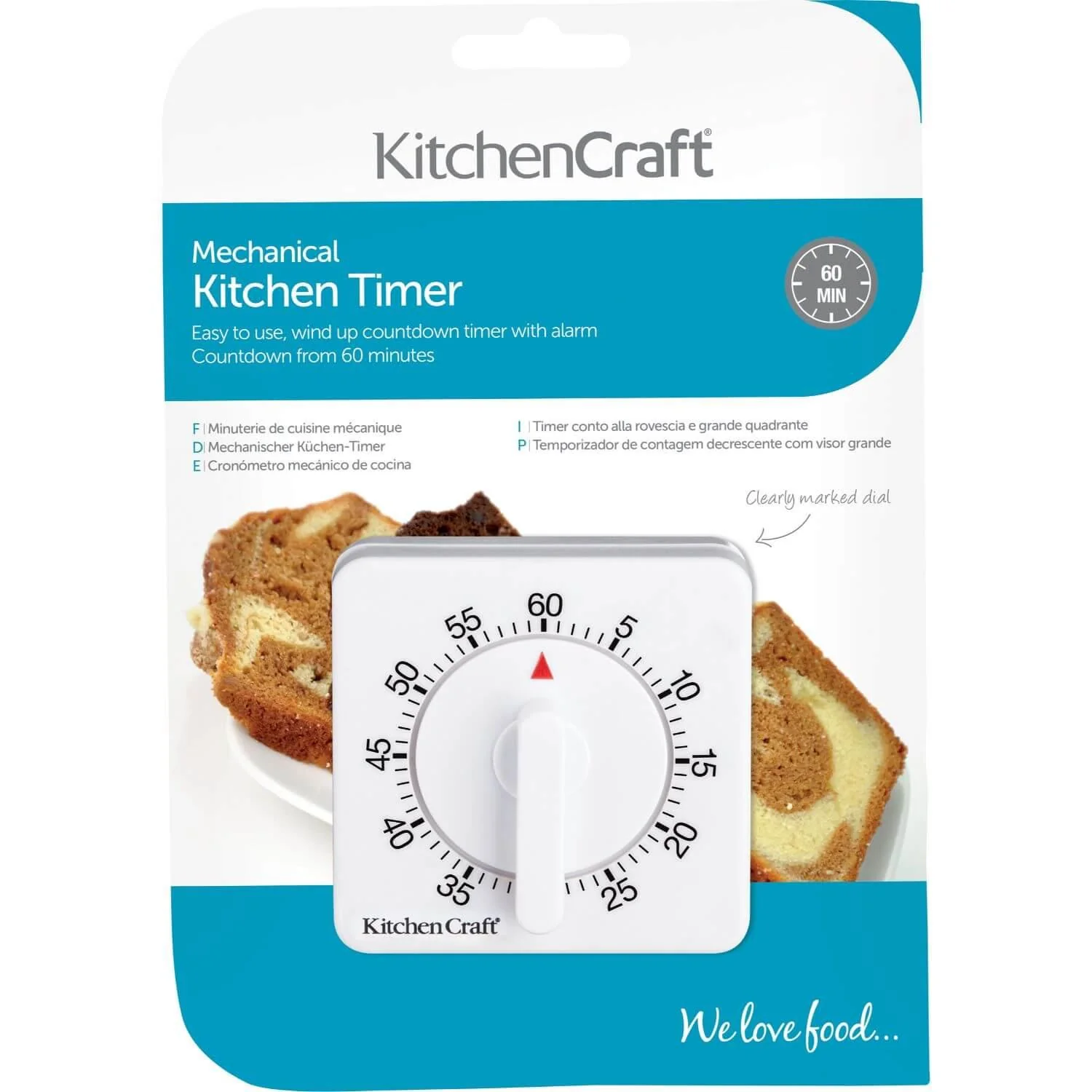 KitchenCraft Mechanical 1 Hour Timer - White - Image 2