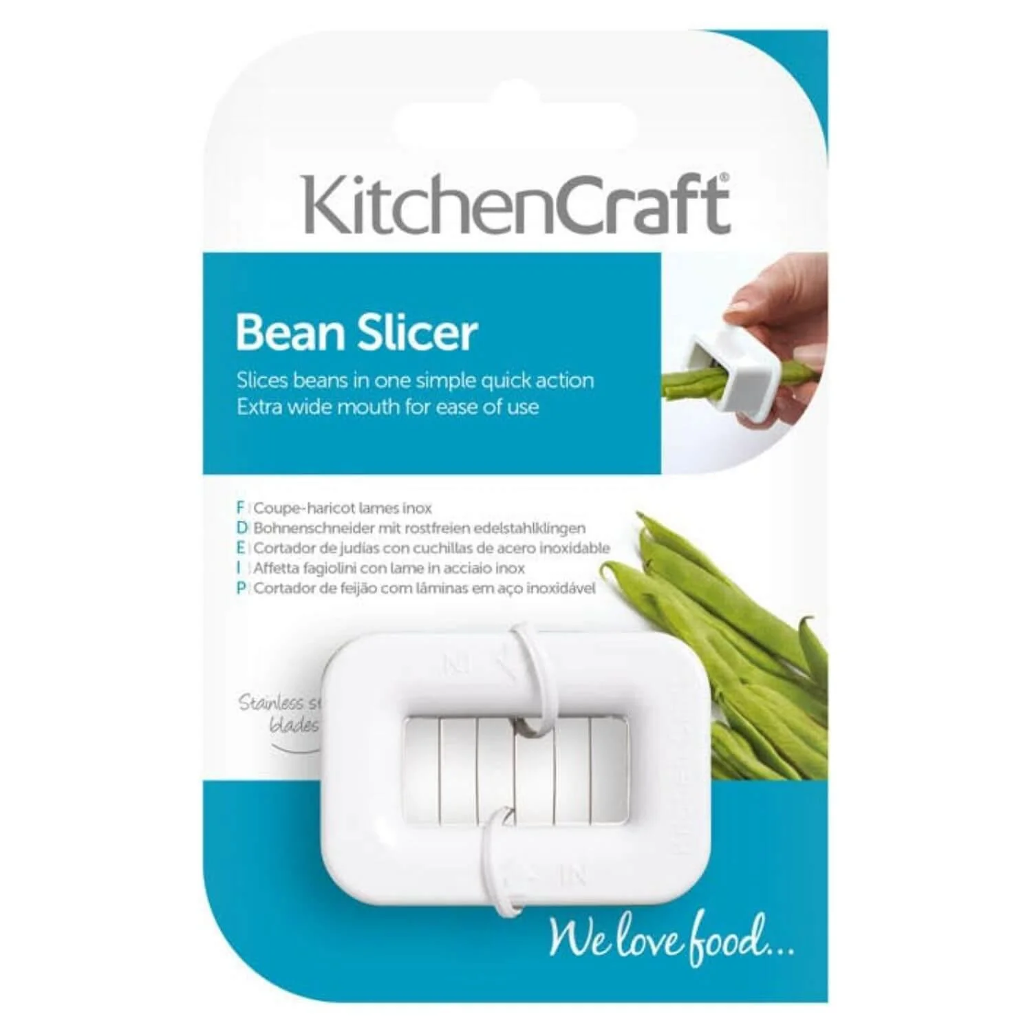 KitchenCraft Traditional Bean Slicer - White - Image 2