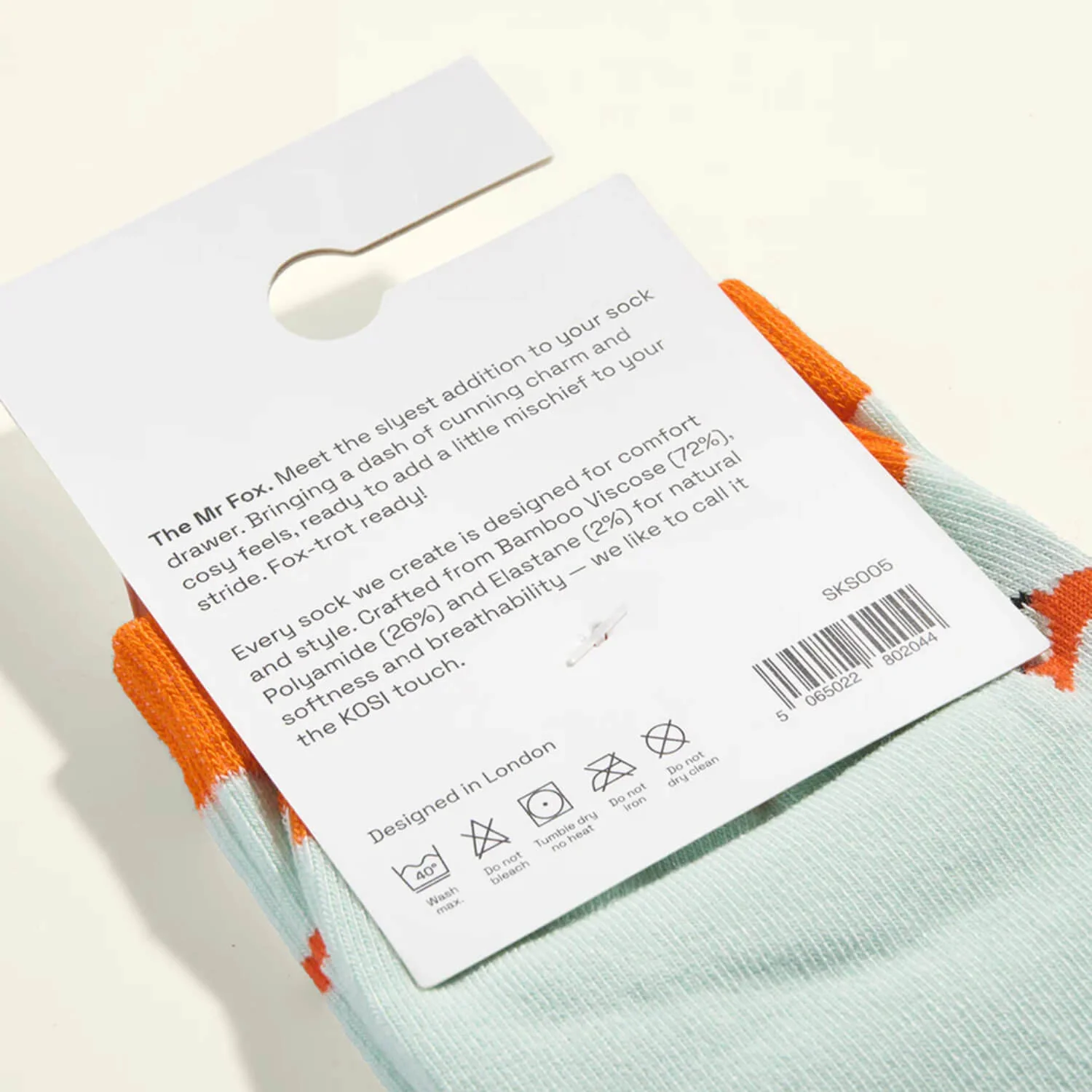 Kosi Bamboo Socks One Size 3-8 -  The Mr Fox - Image 3