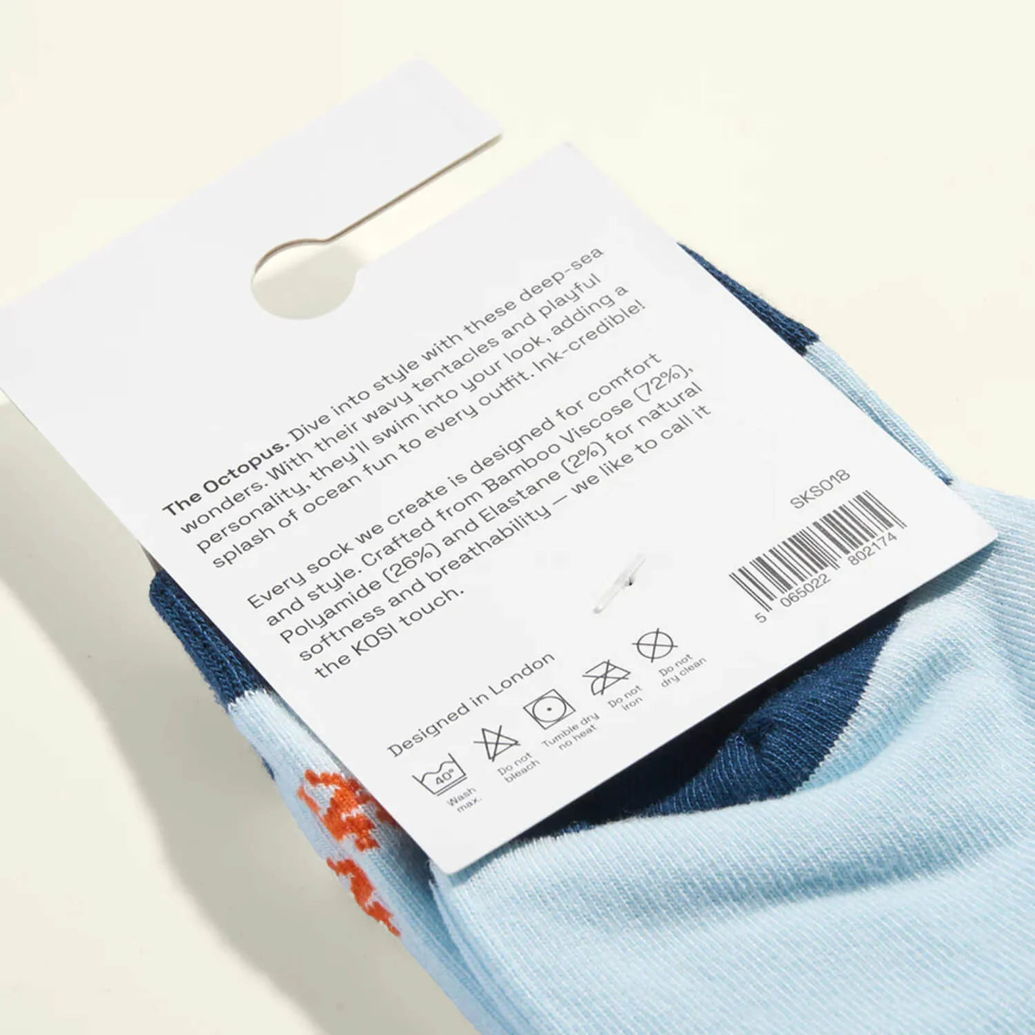 Kosi Bamboo Socks One Size 3-8 -  The Octopus - Image 3