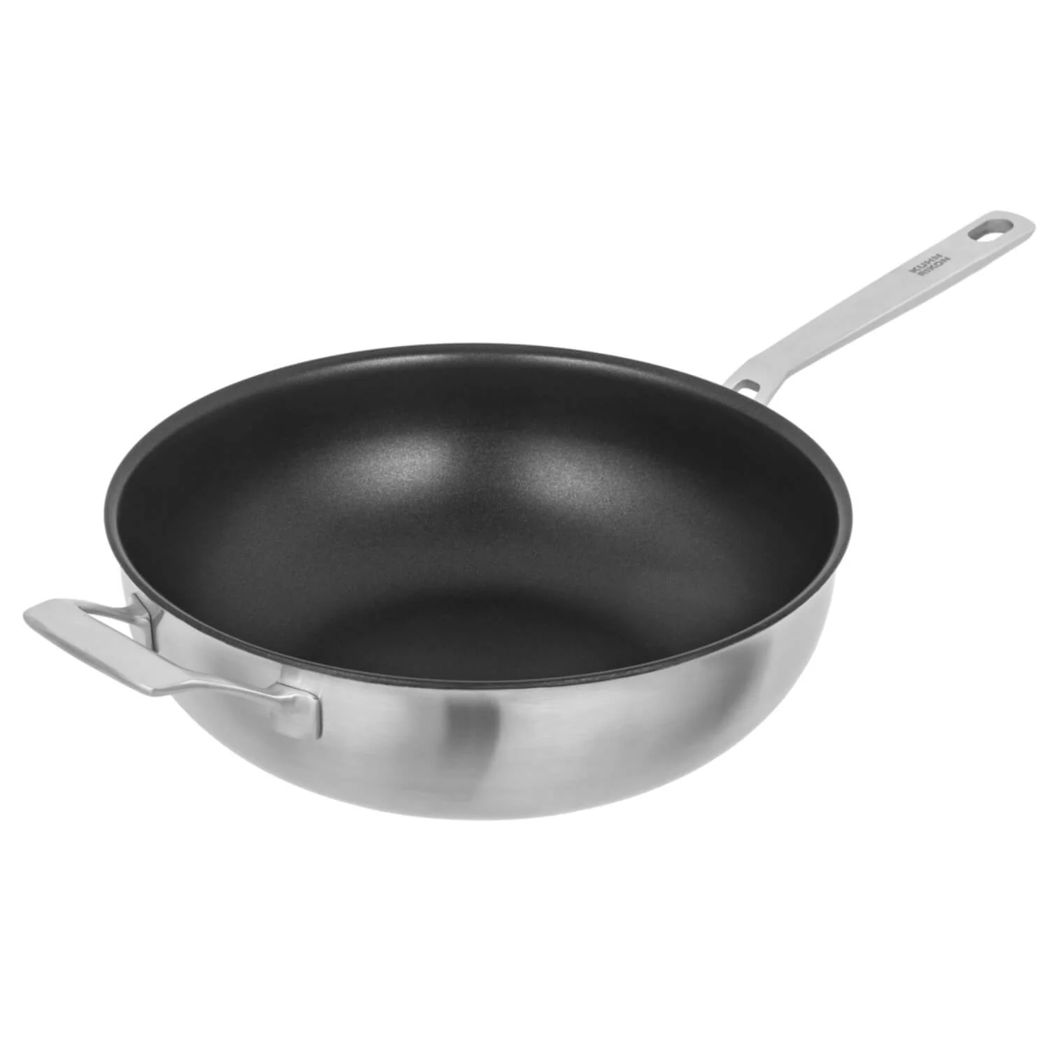 Kuhn Rikon Culinary Fiveply 28cm Non-Stick Wok/Chef's Pan with Lid & Helper Handle - Image 2