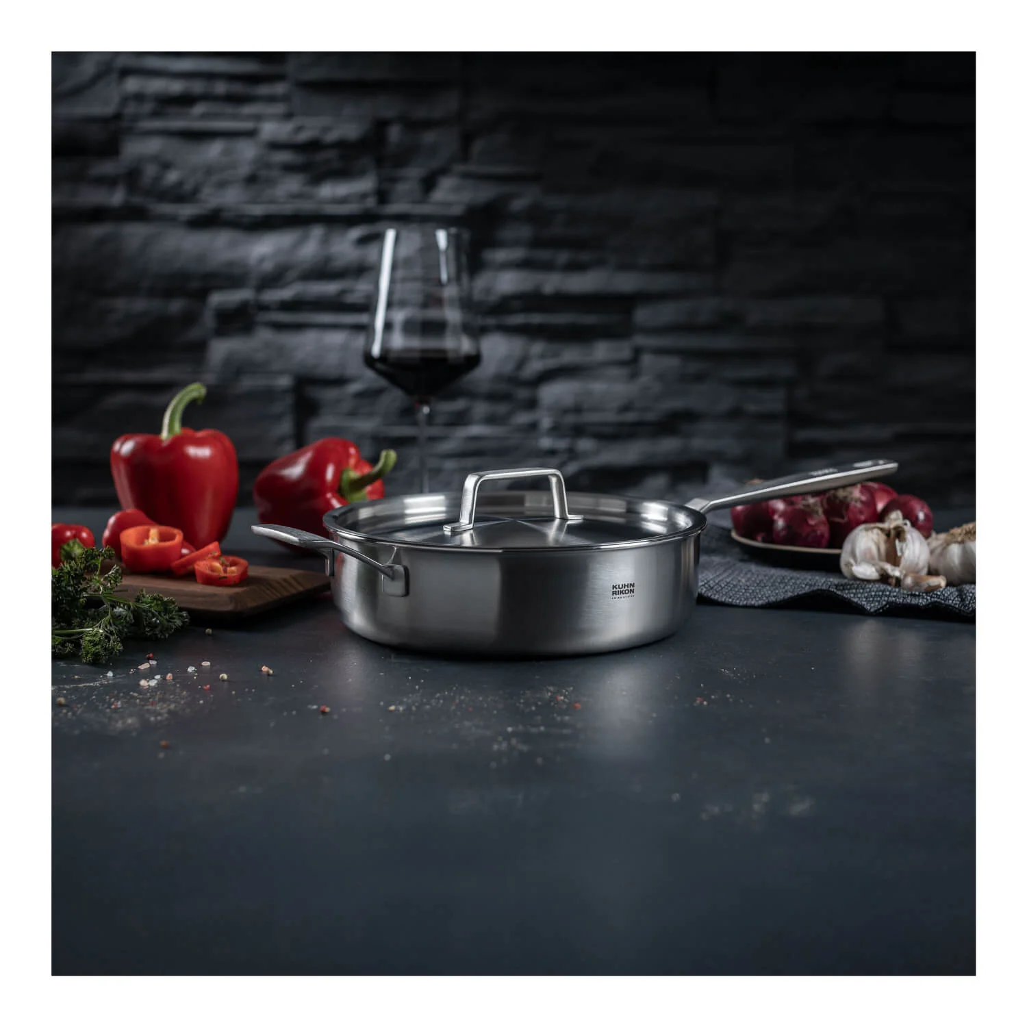 Kuhn Rikon Culinary FivePly 24cm Uncoated Sauté Pan with Lid & Helper Handle - Image 7