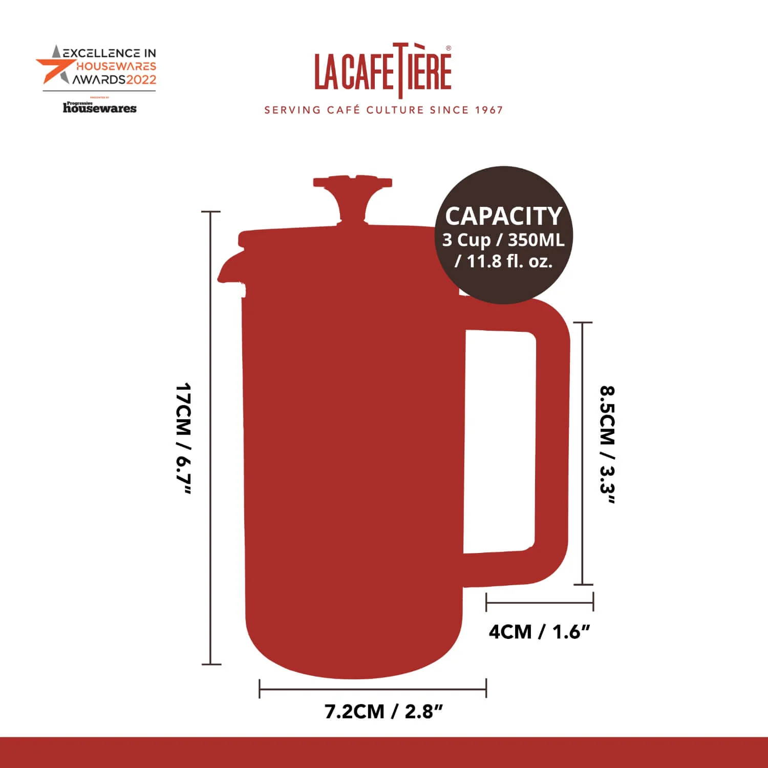 La Cafetiere Pisa 3-Cup Cafetiere - Copper - Image 5