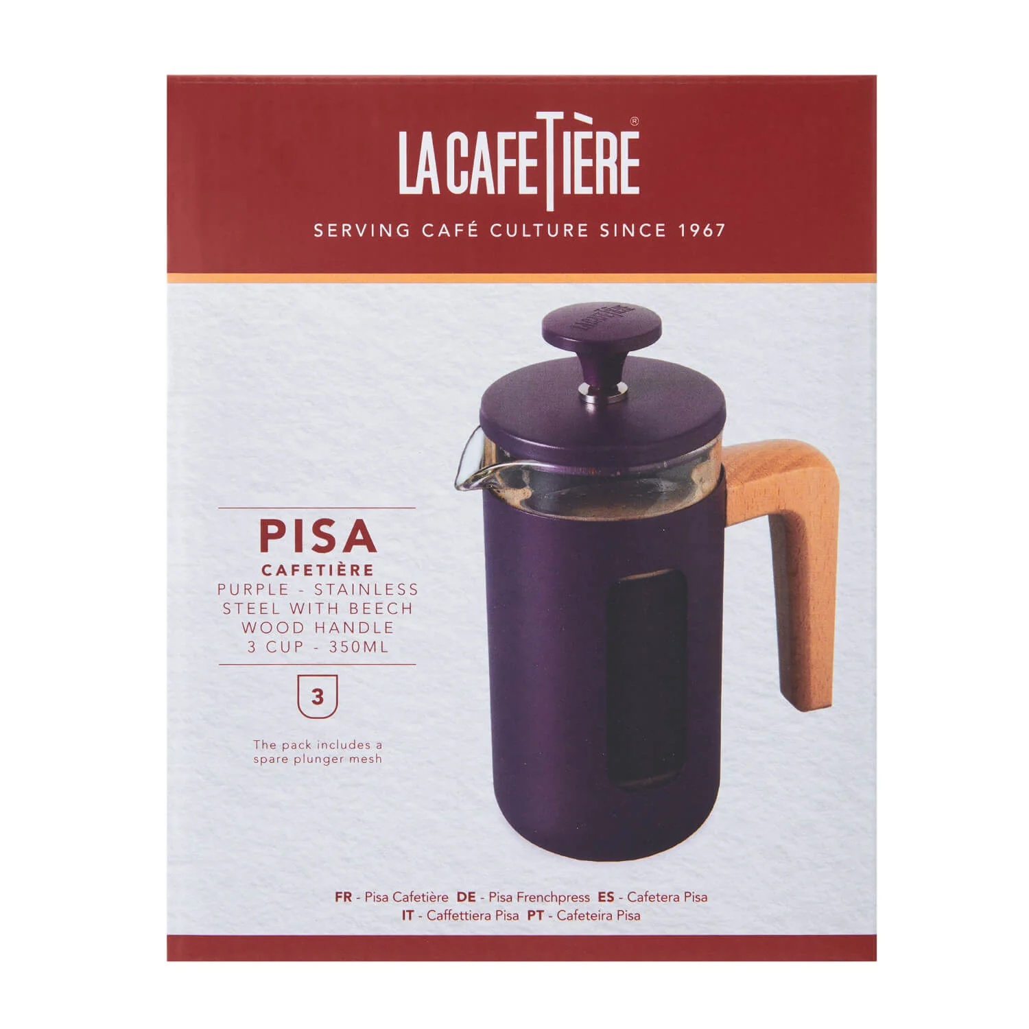 La Cafetière Pisa 3-Cup Cafetière - Purple - Image 6