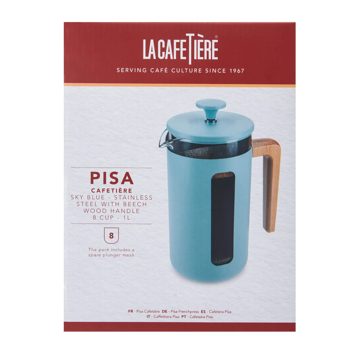 La Cafetière Pisa 8-Cup Cafetière - Sky Blue - Image 5