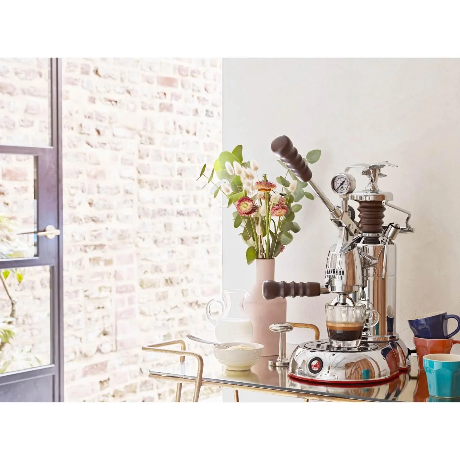 La Pavoni Professional Lusso Manual Espresso Coffee Machine - Brown Handle - Image 4