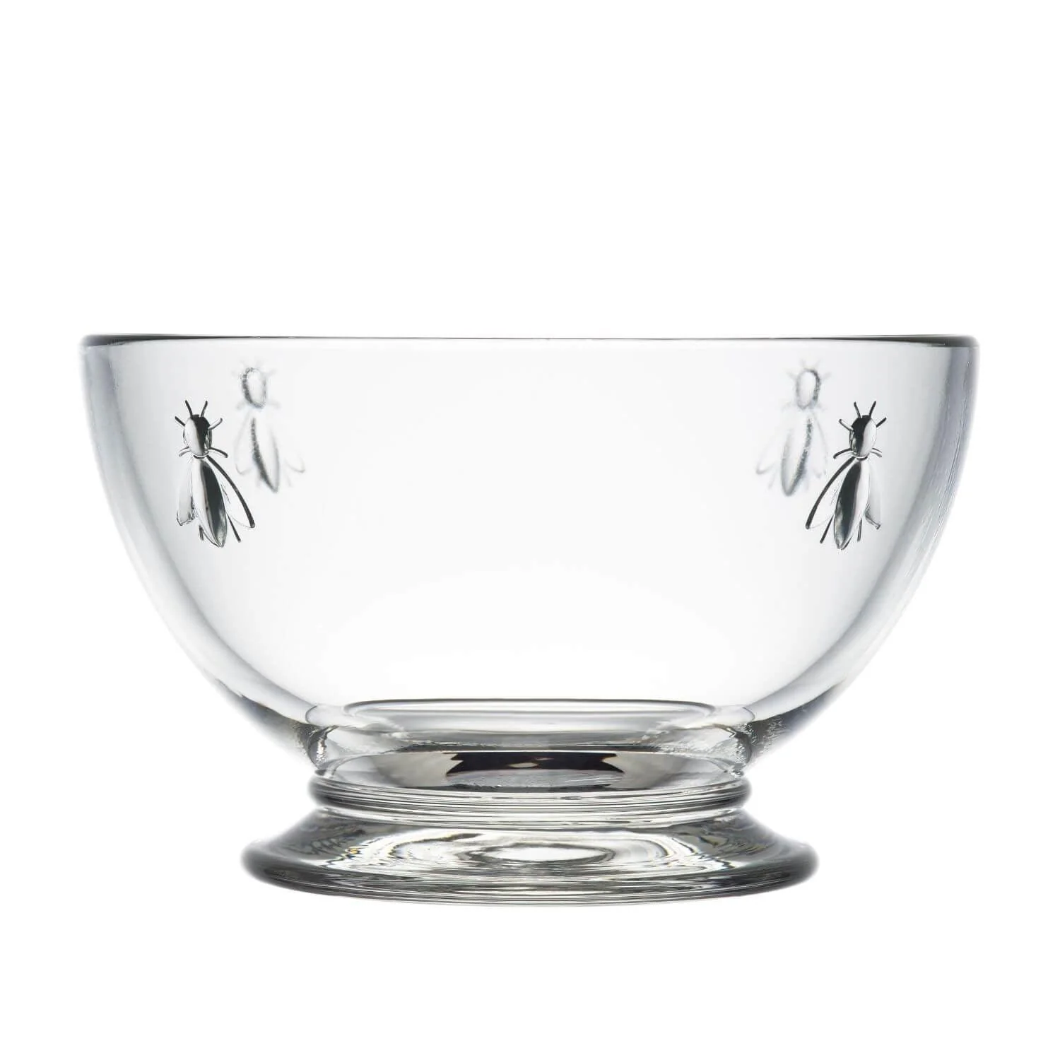 La Rochere Bee Embossed Clear Glass Footed Bowl - 13cm