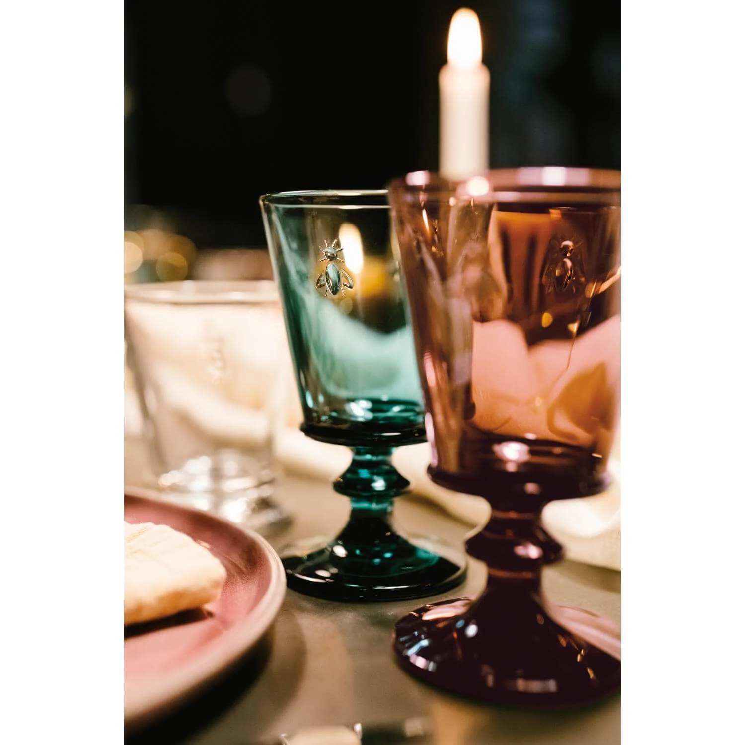 La Rochere Embossed Bee Olive Green Stemmed Goblet Wine Glass - 240ml - Image 4