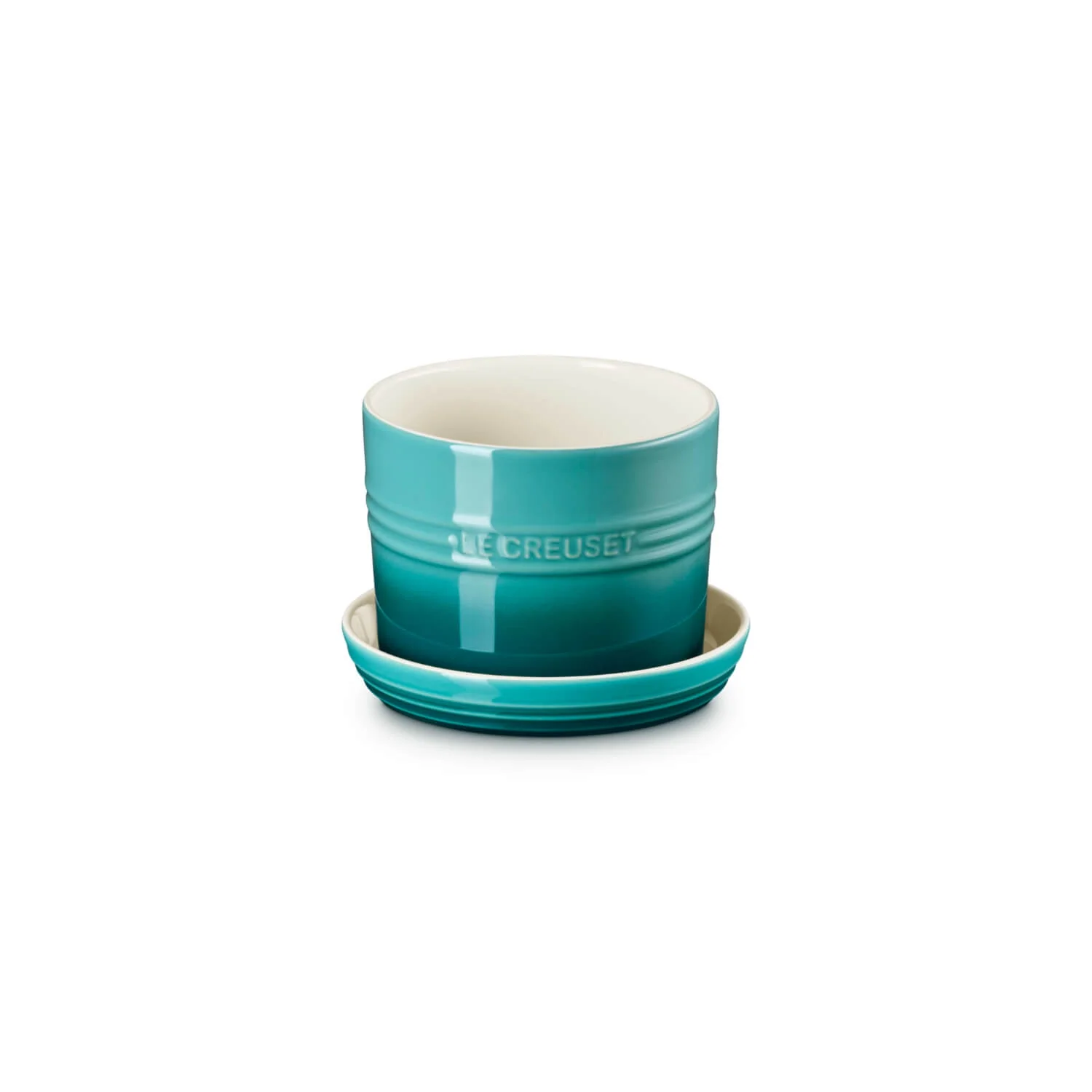 Le Creuset 14cm Stoneware Herb Planter with Tray - Bleu Riviera
