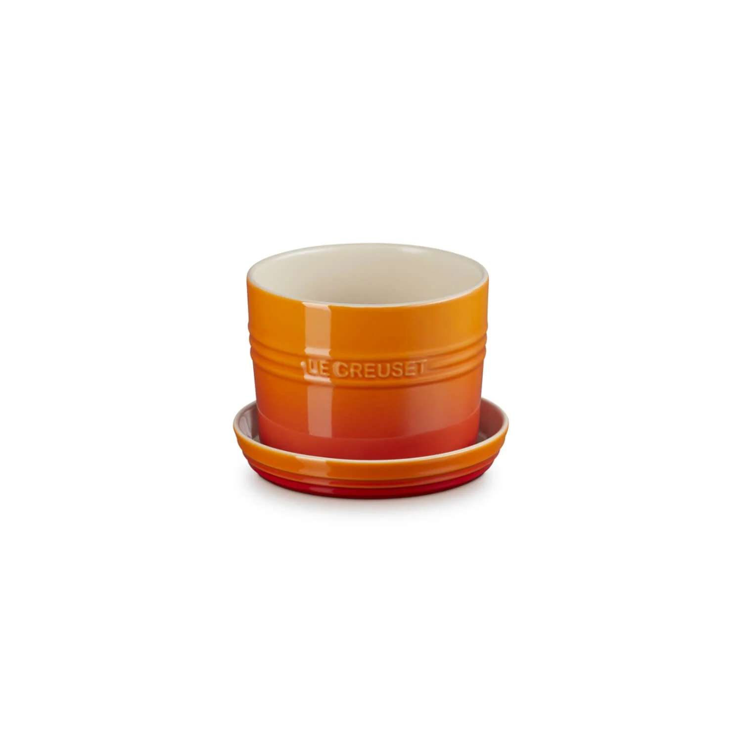 Le Creuset 14cm Stoneware Herb Planter with Tray - Volcanic