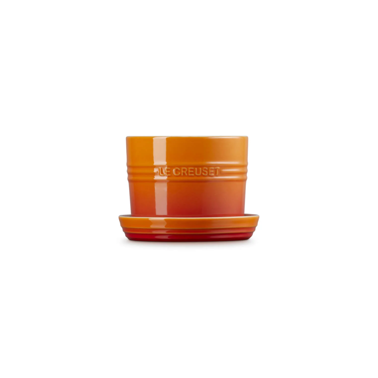 Le Creuset 14cm Stoneware Herb Planter with Tray - Volcanic - Image 2