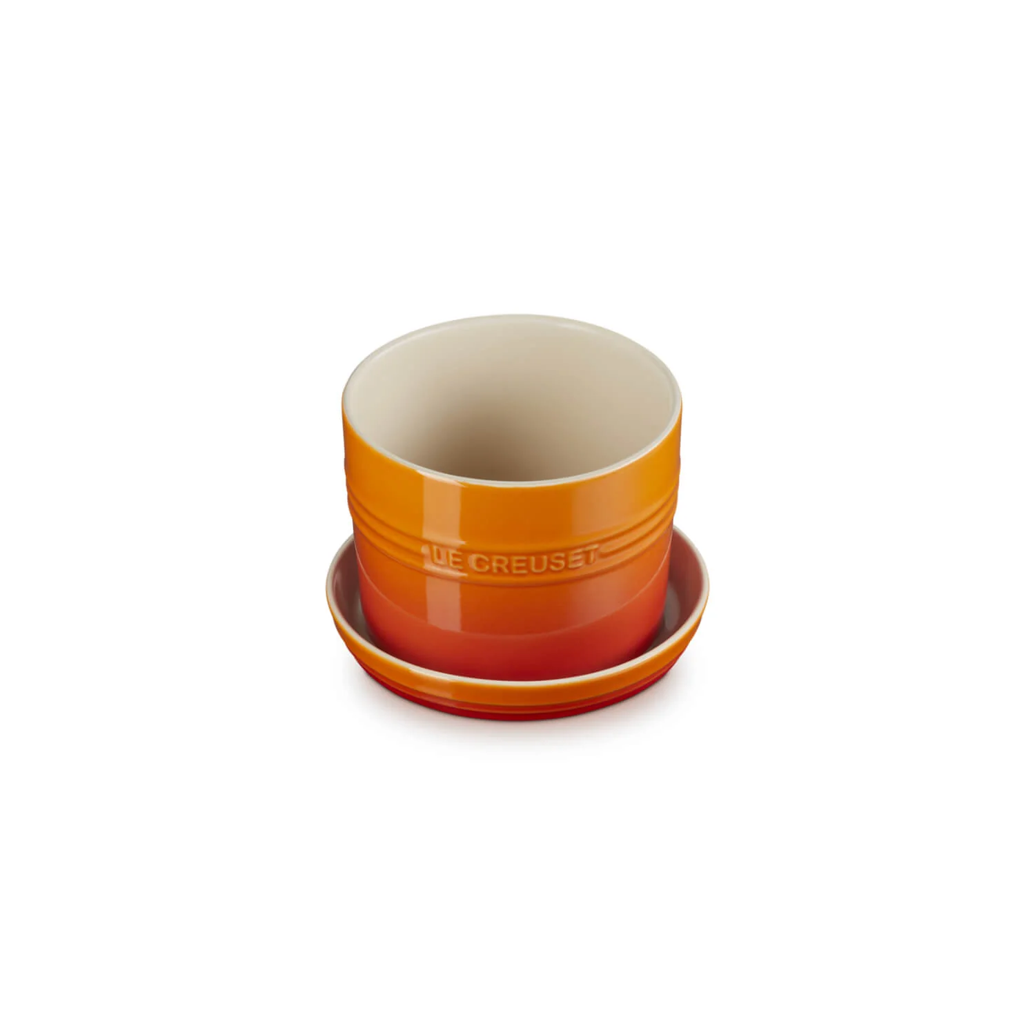 Le Creuset 14cm Stoneware Herb Planter with Tray - Volcanic - Image 3