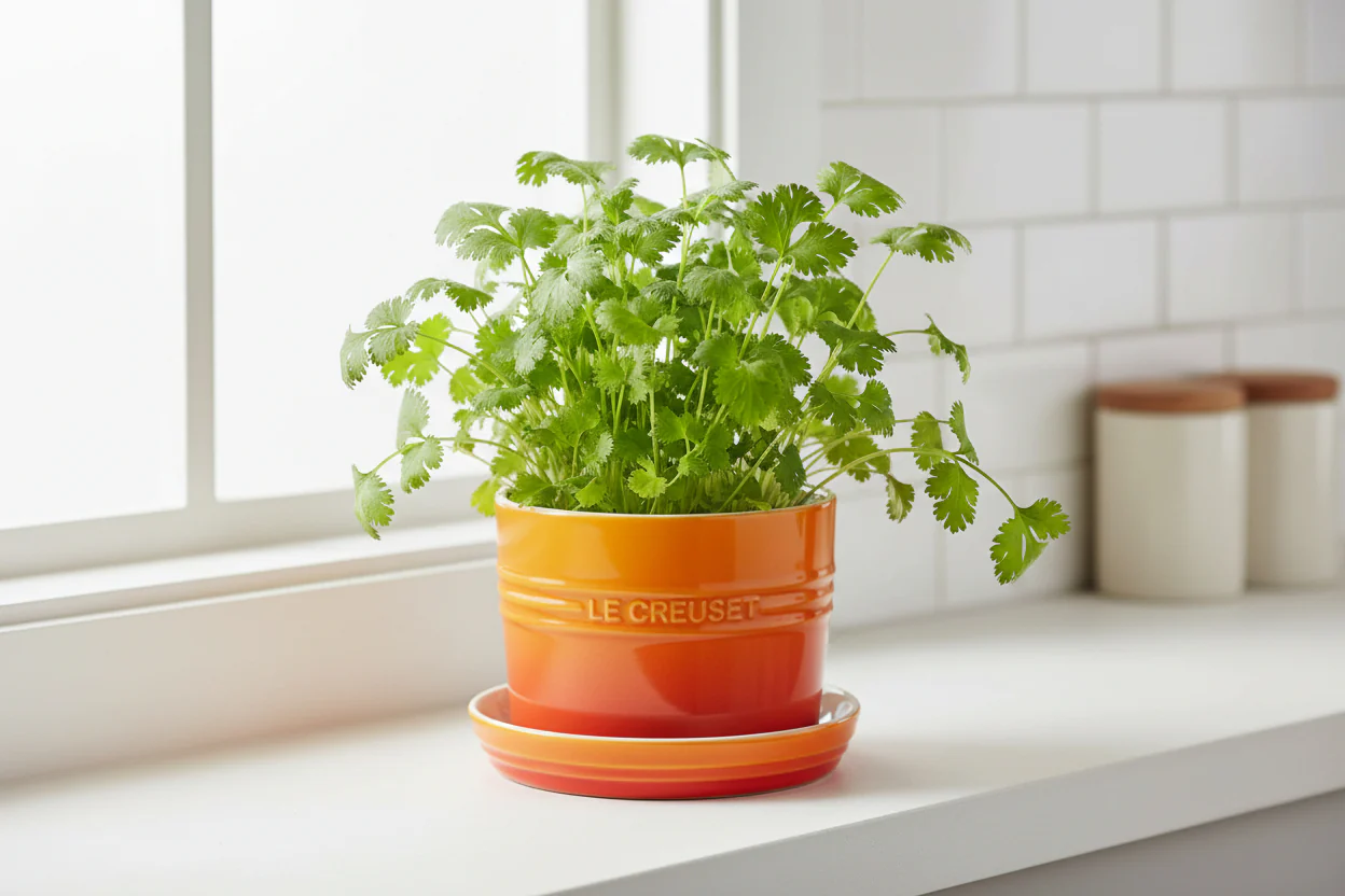 Le Creuset 14cm Stoneware Herb Planter with Tray - Volcanic - Image 5