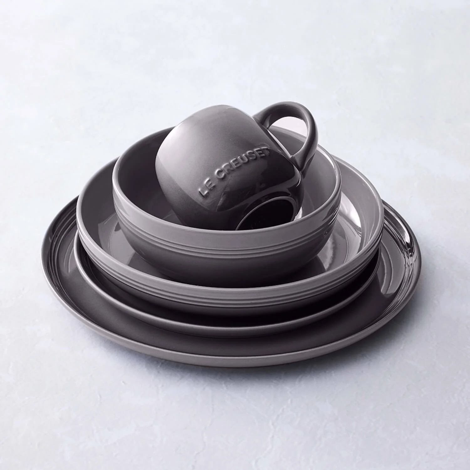 Le Creuset 22cm Stoneware Coupe Side Plate - Flint - Image 5