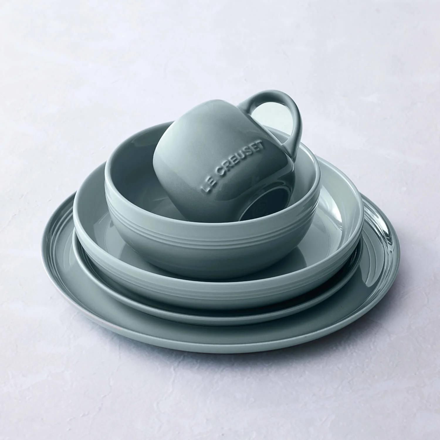 Le Creuset 22cm Stoneware Coupe Side Plate - Sea Salt - Image 5