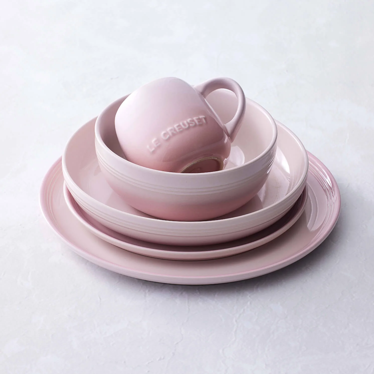 Le Creuset 27cm Stoneware Coupe Dinner Plate - Shell Pink - Image 5