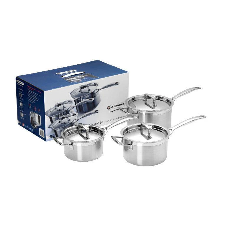 Le Creuset 3-Ply Stainless Steel Saucepan Set - 3 Piece - Image 2