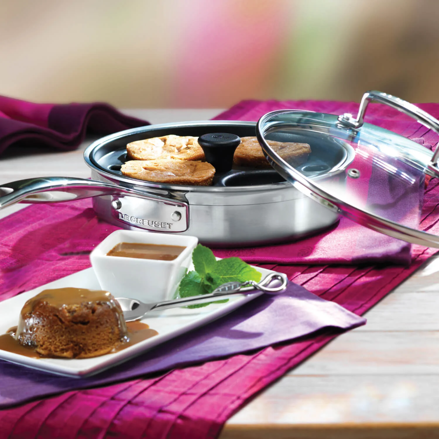 Le Creuset 3-Ply Stainless Steel Saute Pan With Non-Stick Poaching Insert - 20cm - Image 6