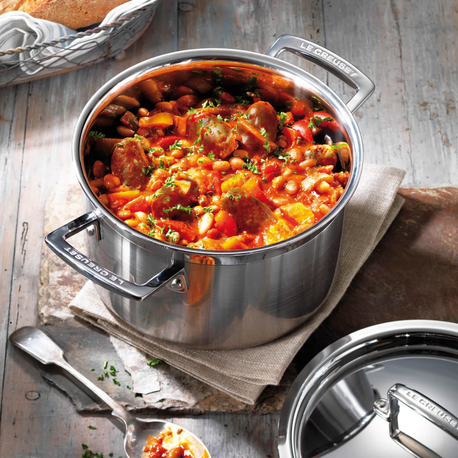 Le Creuset 3-Ply Stainless Steel Deep Casserole - 24cm - Image 5