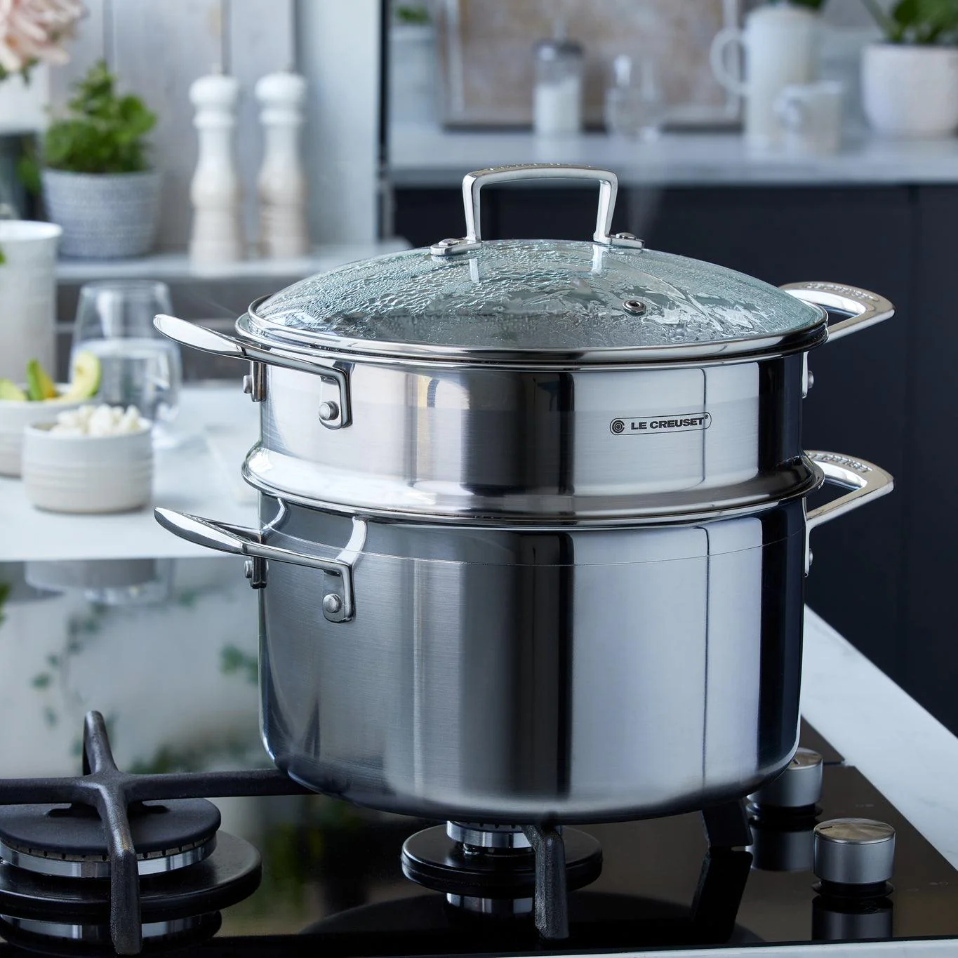 Le Creuset 3-Ply Stainless Steel Multi Steamer With Glass Lid - Large - Image 6