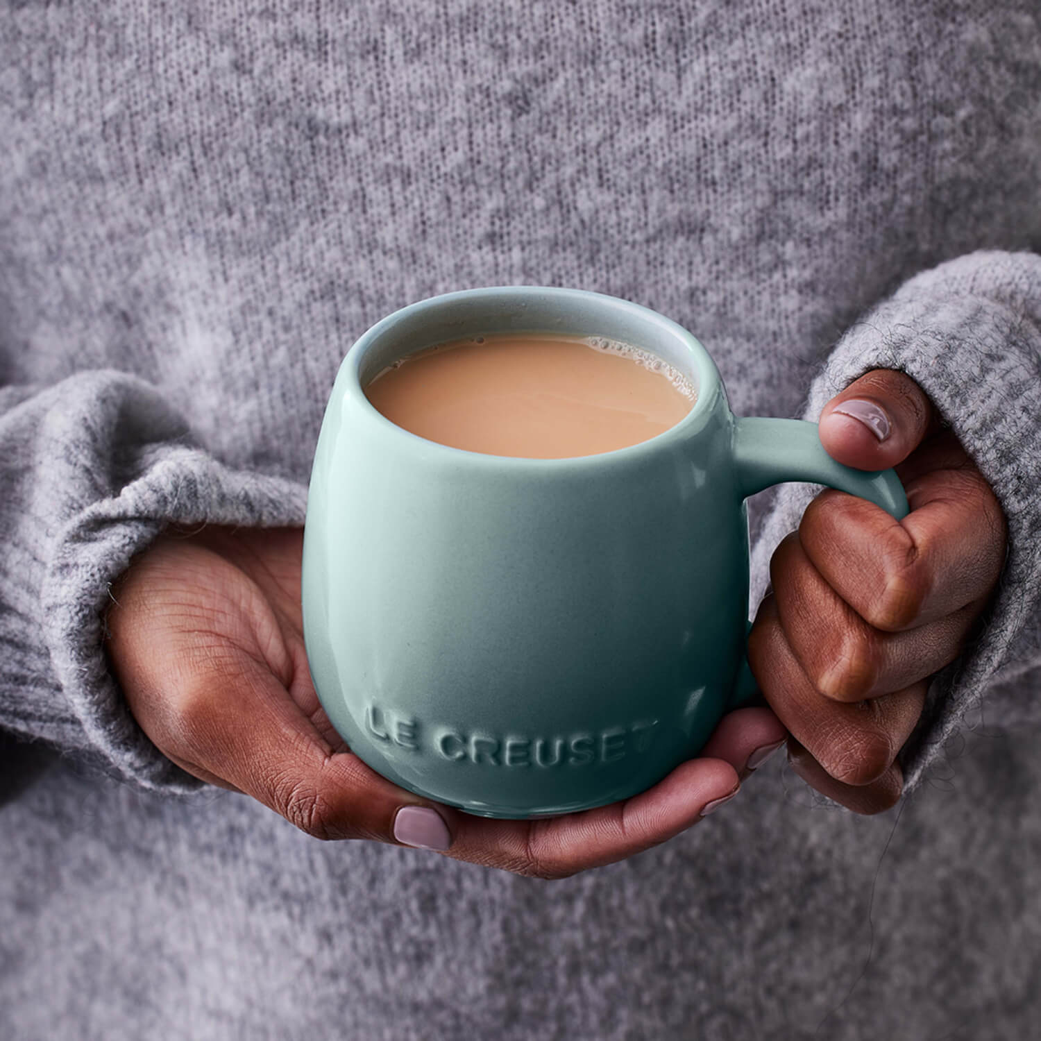Le Creuset 320ml Stoneware Coupe Sphere Mug - Sea Salt - Image 5