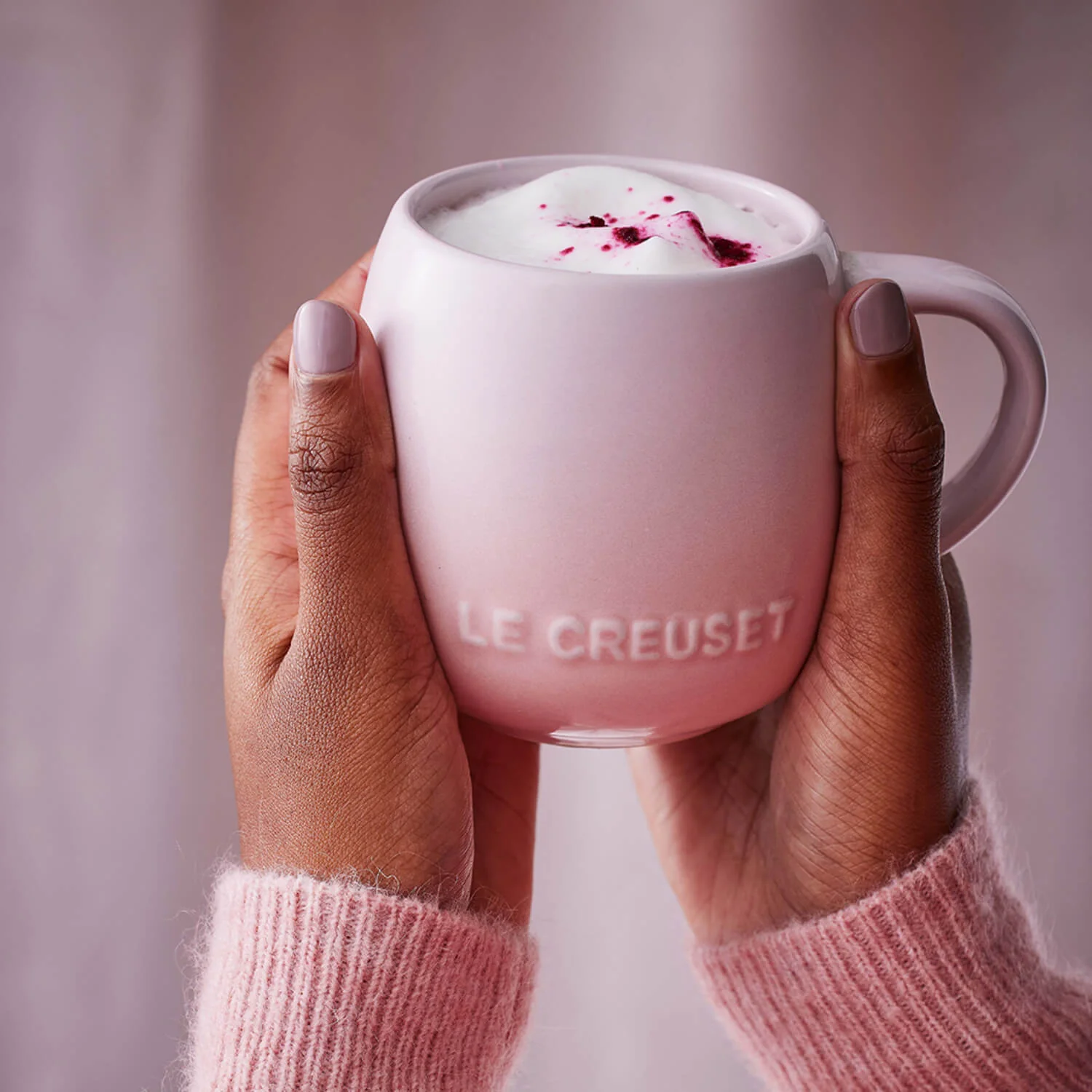 Le Creuset 320ml Stoneware Coupe Sphere Mug - Shell Pink - Image 5