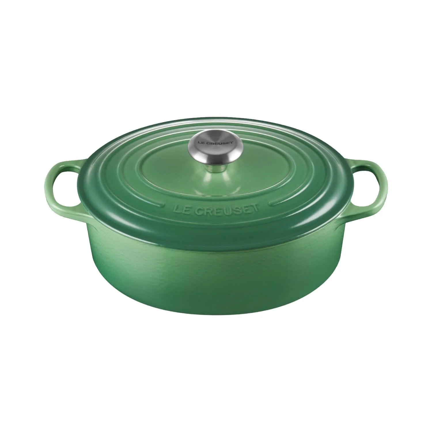 Le Creuset Signature Cast Iron 27cm Oval Casserole - Bamboo Green - Image 2