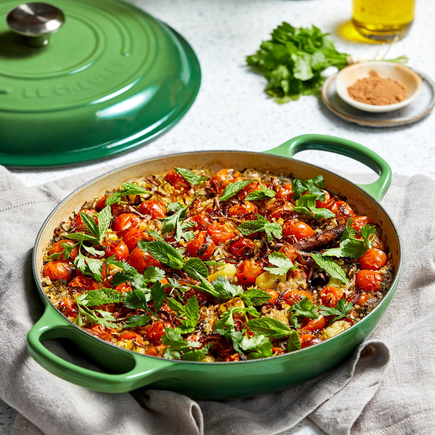 Le Creuset Signature Cast Iron 30cm Shallow Casserole  - Bamboo Green - Image 6