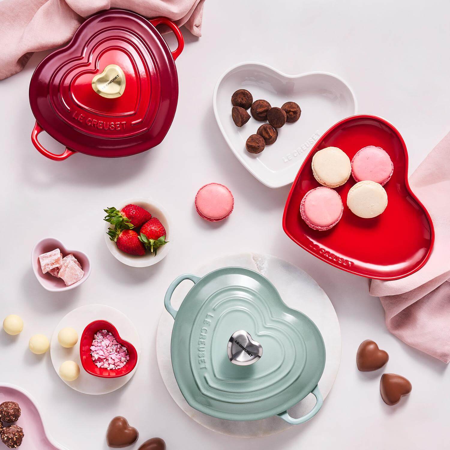 Le Creuset Cast Iron  Heart Shape Casserole Dish - Sea Salt - Image 7