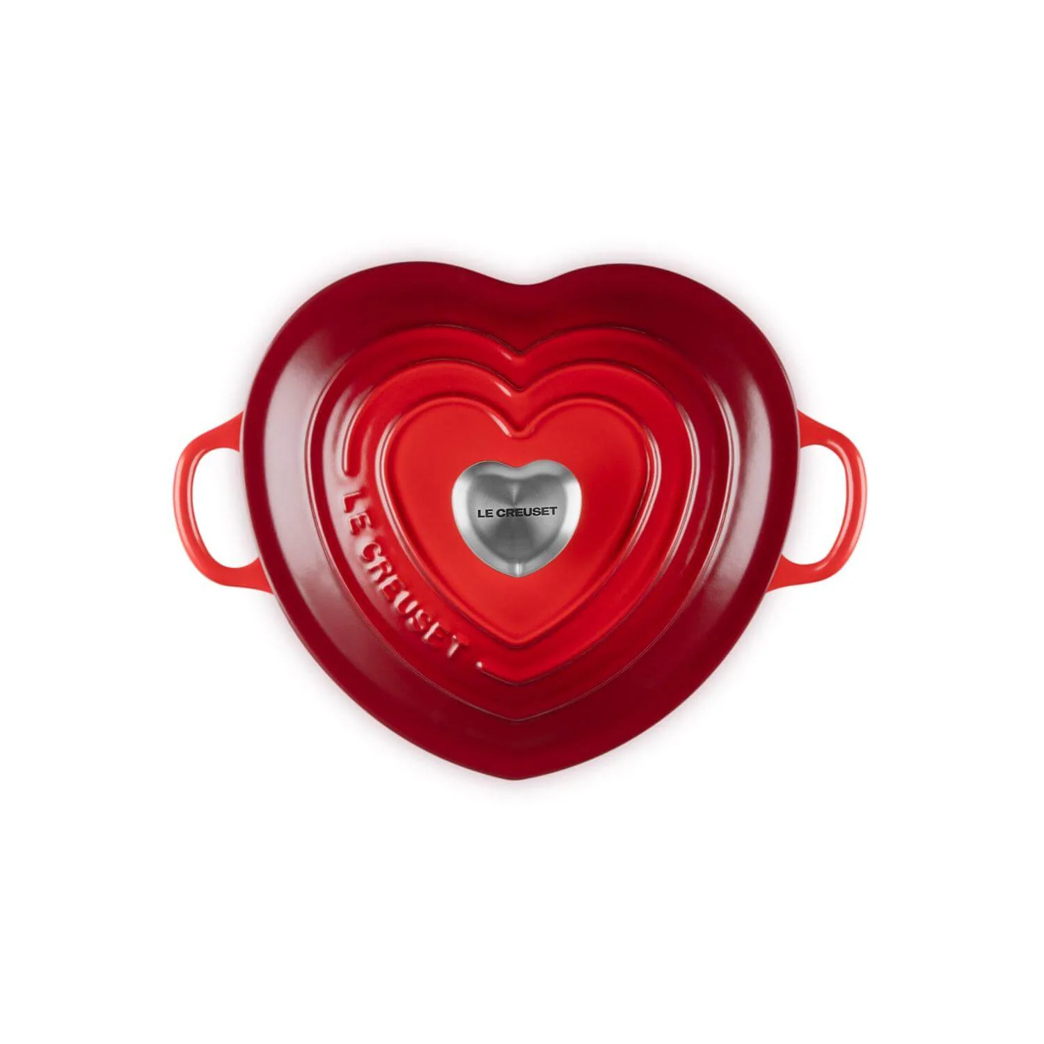 Le Creuset Cast Iron  Heart Shape Dish with Lid - Cerise - Image 3