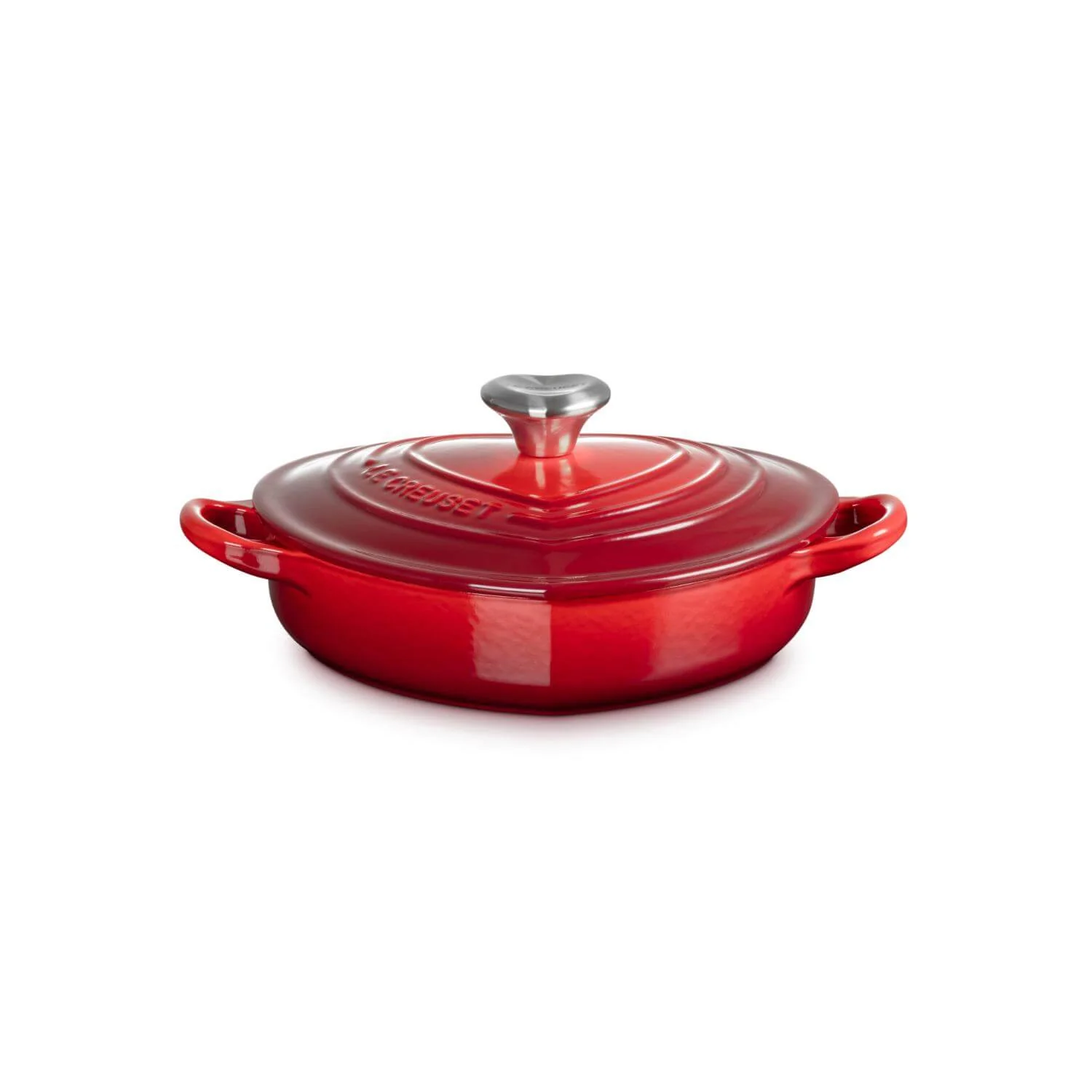 Le Creuset Cast Iron  Heart Shape Dish with Lid - Cerise - Image 5