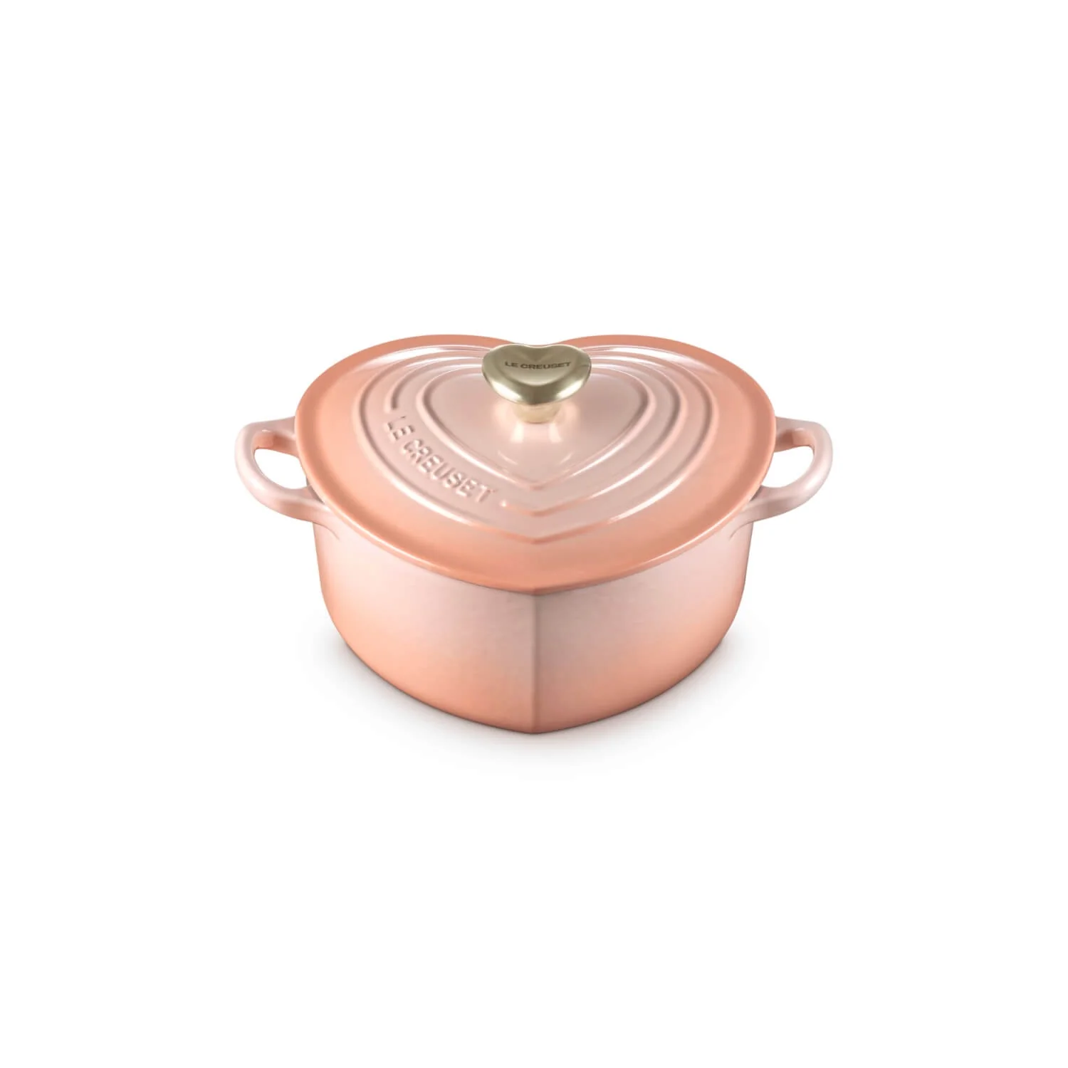 Le Creuset Cast Iron 20cm Heart Shaped Casserole - Peche