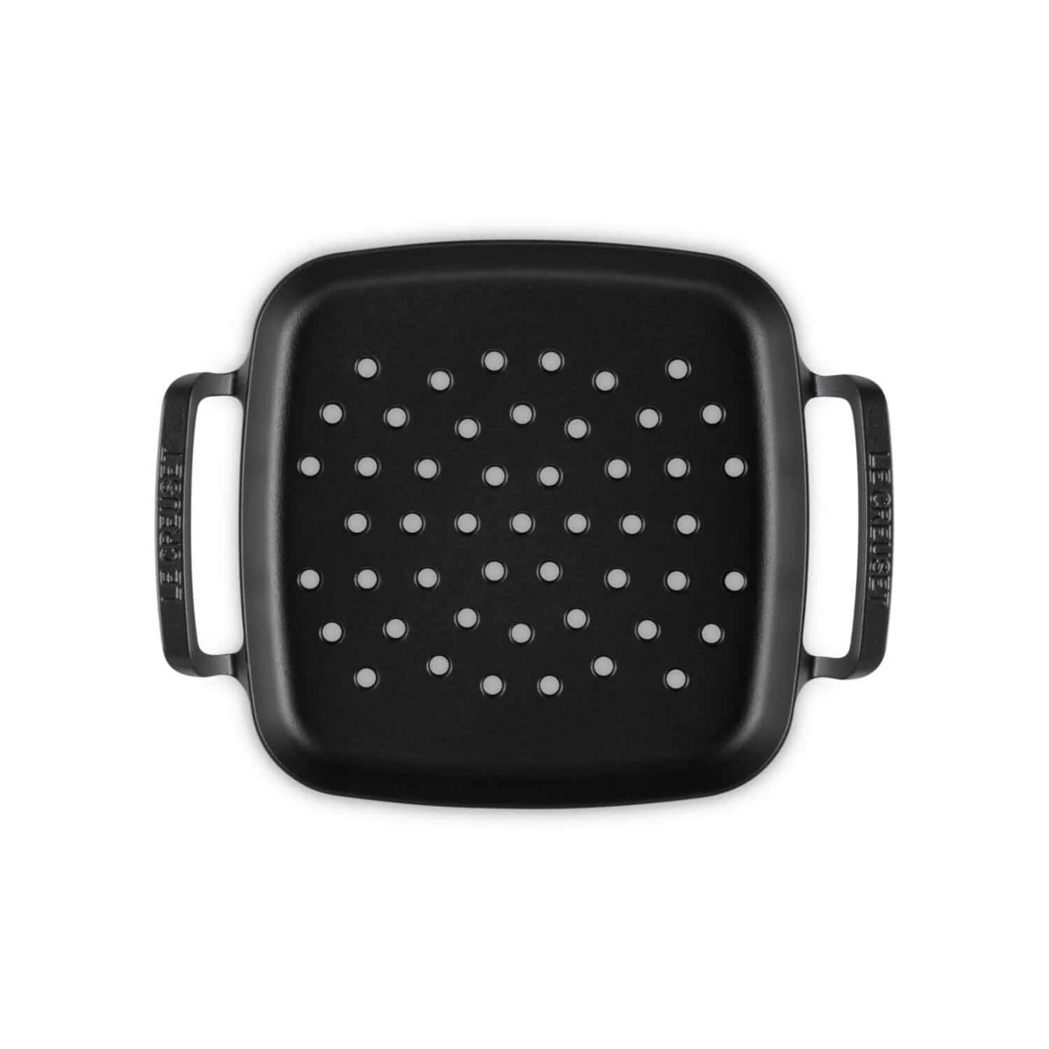 Le Creuset Cast Iron BBQ Outdoor 30cm Square Grilling Basket - Satin Black