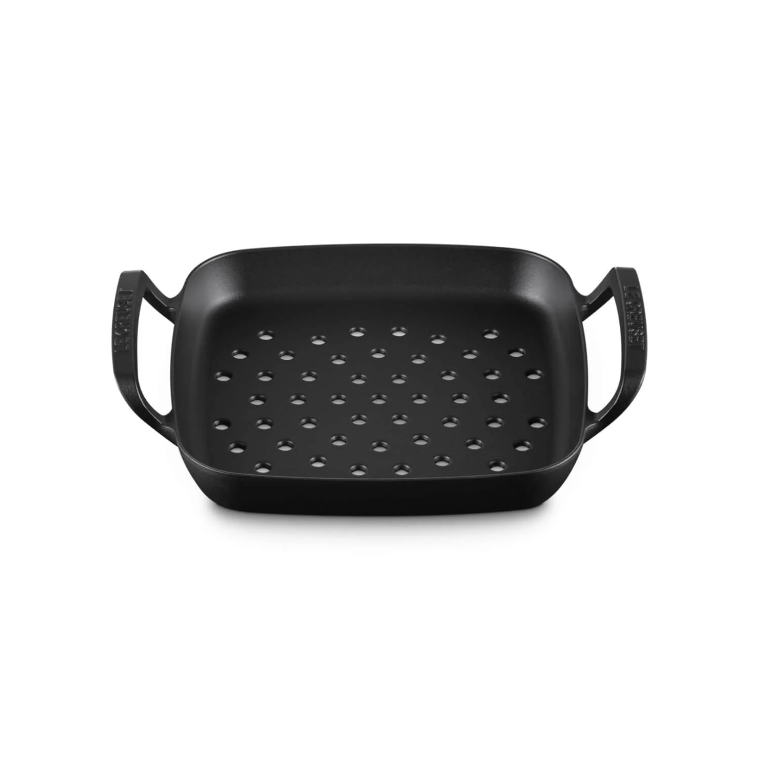 Le Creuset Cast Iron BBQ Outdoor 30cm Square Grilling Basket - Satin Black - Image 4