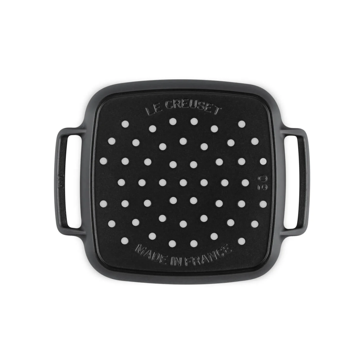 Le Creuset Cast Iron BBQ Outdoor 30cm Square Grilling Basket - Satin Black - Image 5